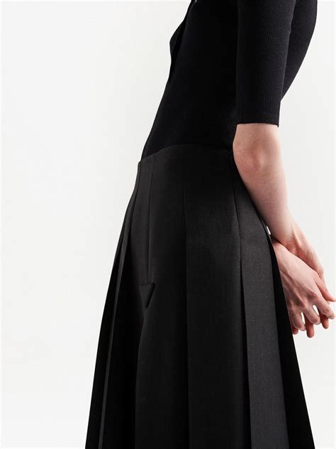 prada logo skirt|prada pleated midi skirt.